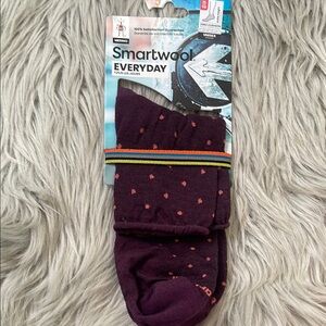 Smartwool Men's Casual Socks - Dark Purple with Orange Dots